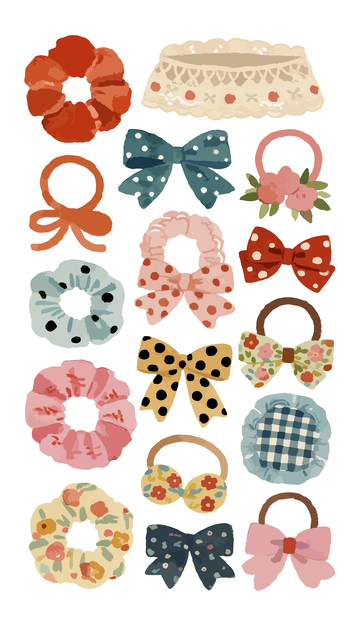 各种发圈水彩插画1