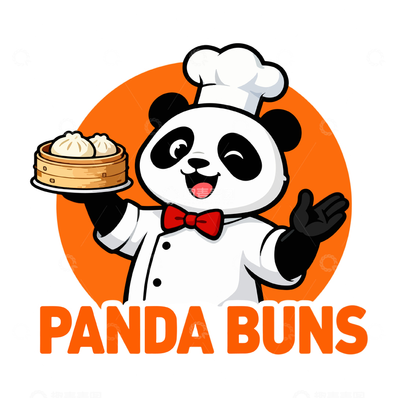 源文件下载【趣麦麦图】-熊猫美食LOGO设计