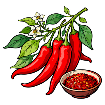 朝天椒辣椒酱插画