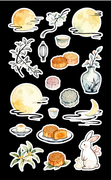 中秋节插画元素2