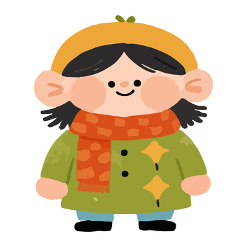 可爱的女孩人物插画