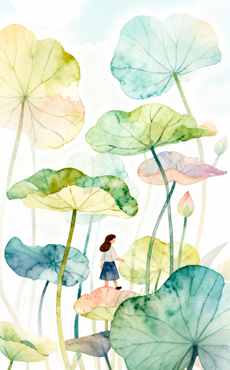 文艺清新植物水彩插画2