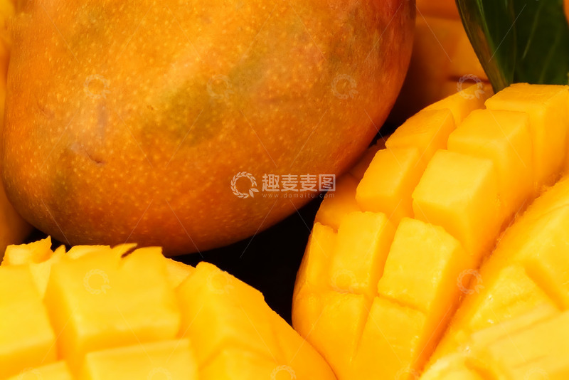 高清大图下载【趣麦麦图】新鲜切块芒果特写2