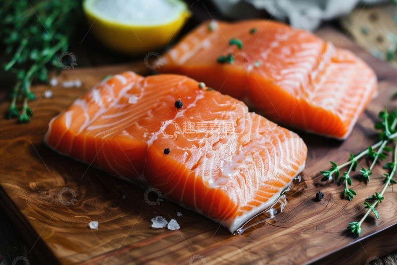 高清大图下载【趣麦麦图】放在桌面上的三文鱼块