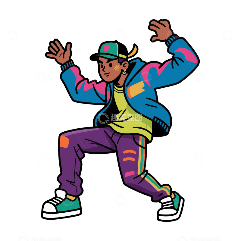 源文件下载【趣麦麦图】-一个街舞舞者