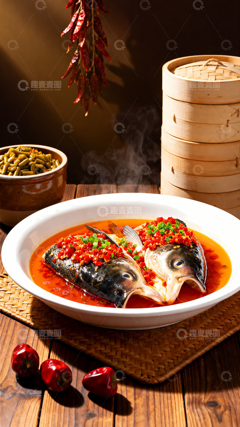 高清大图下载【趣麦麦图】泡椒鱼头川菜中式美食摄影图