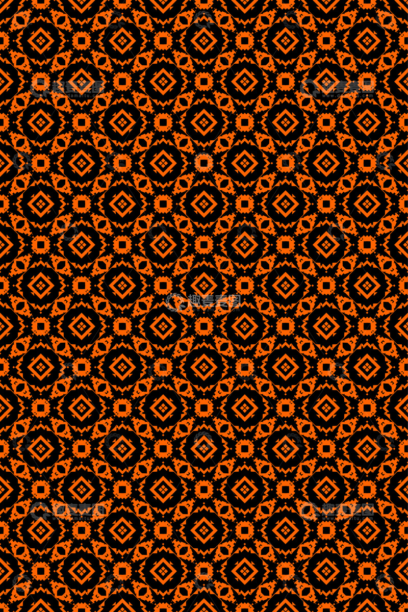 源文件下载【趣麦麦图】大牌风复古几何花型无缝设计18