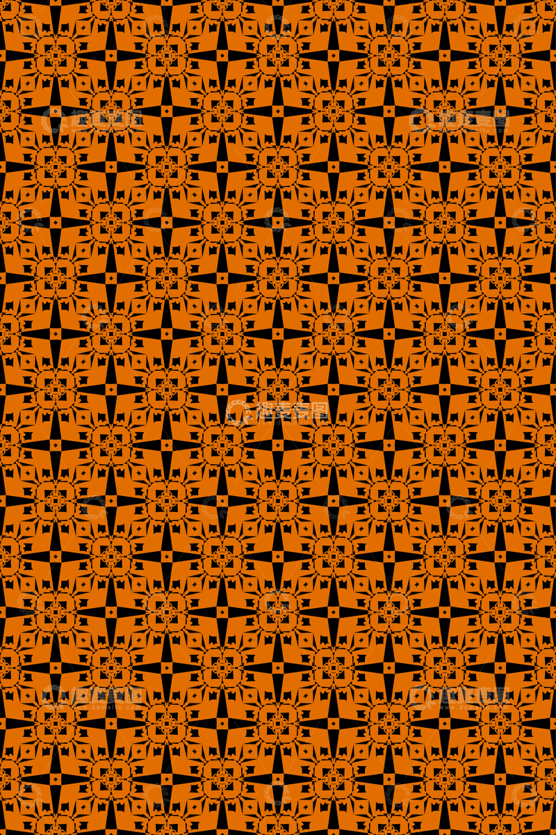 源文件下载【趣麦麦图】大牌风复古几何花型无缝设计35