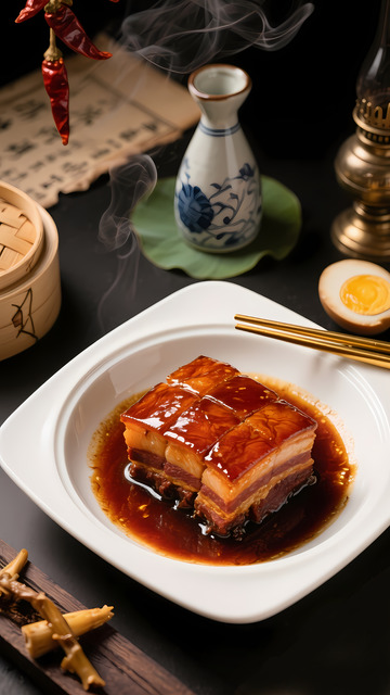 东坡肉红烧肉美食摄影图