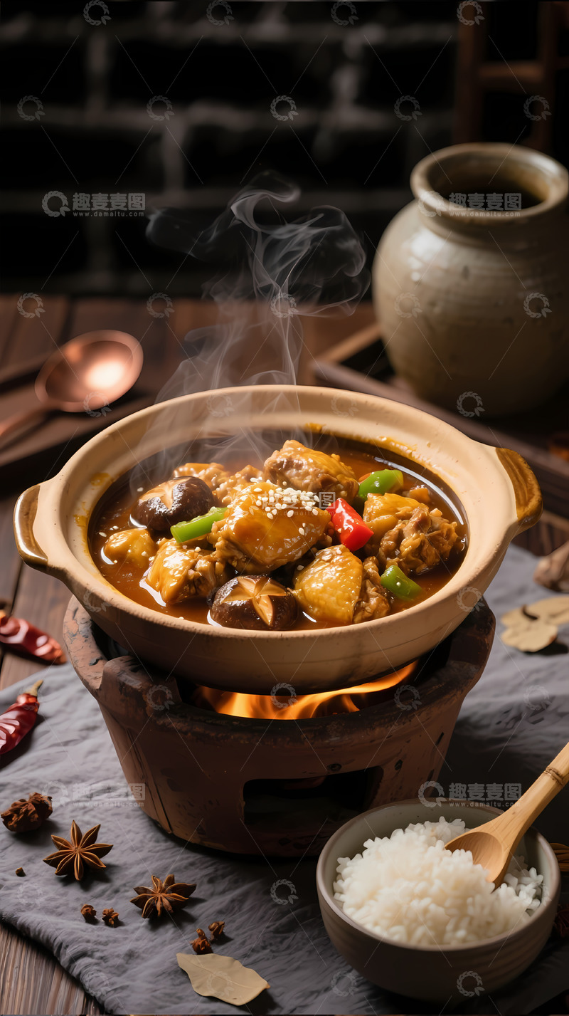 高清大图下载【趣麦麦图】黄焖鸡中式美食摄影图