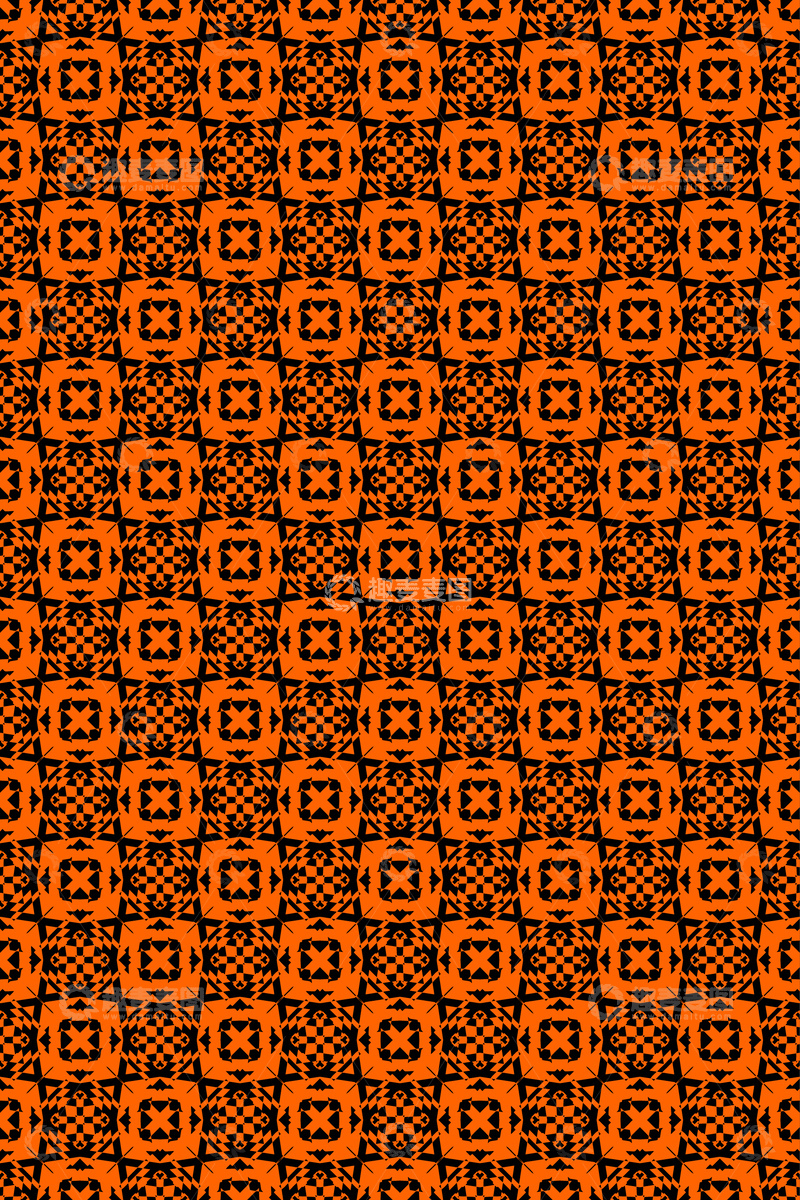 源文件下载【趣麦麦图】大牌风复古几何花型无缝设计6