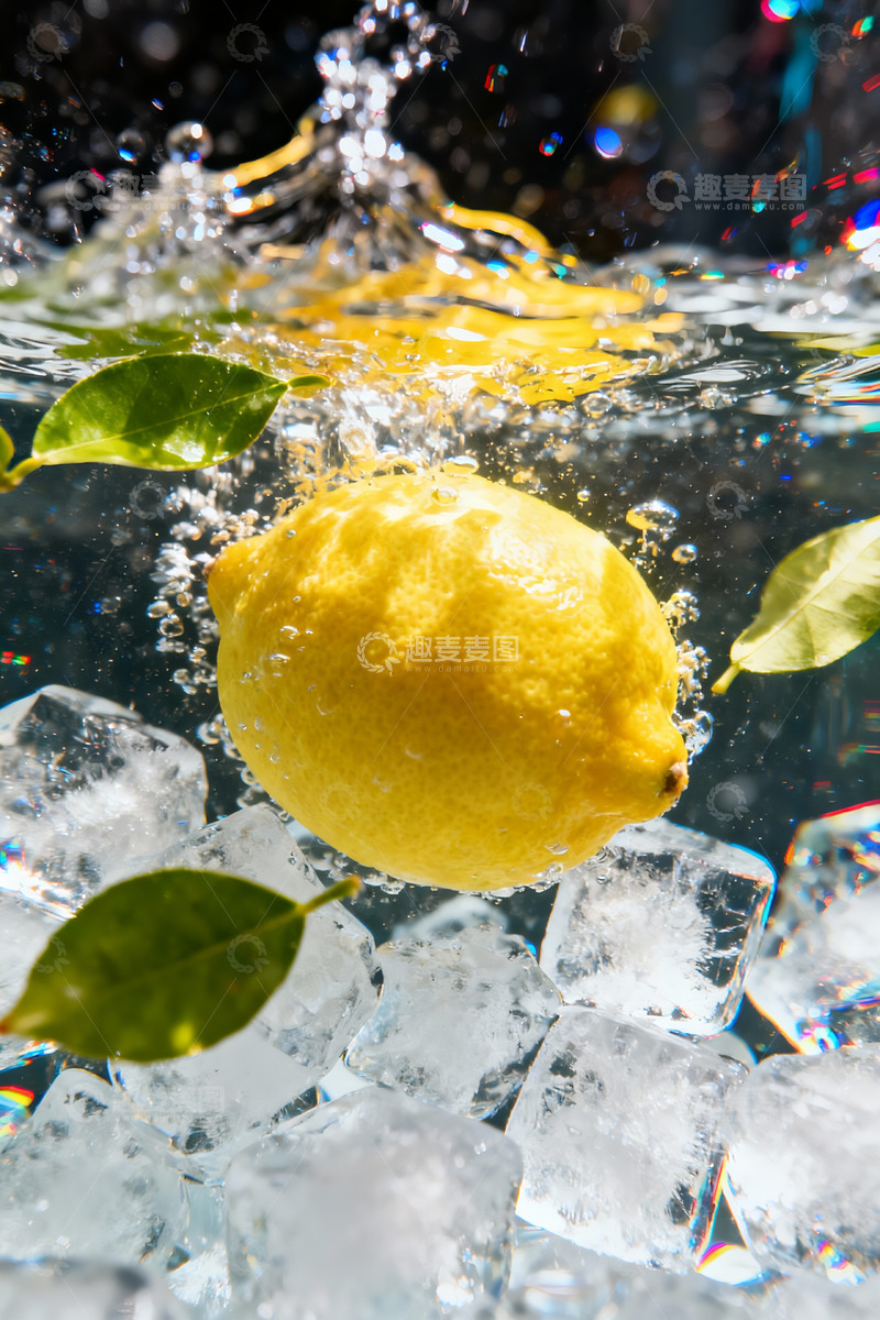 高清大图下载【趣麦麦图】柠檬浸泡在水中