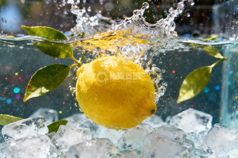 高清大图下载【趣麦麦图】柠檬浸泡在水中