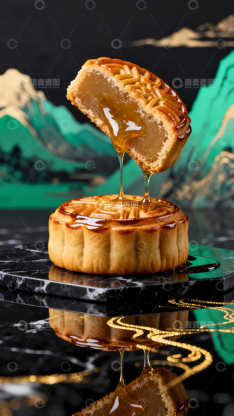 高清大图下载【趣麦麦图】中式国潮月饼美食摄影图