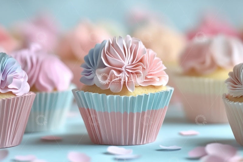 高清大图下载【趣麦麦图】美味的奶油纸杯蛋糕