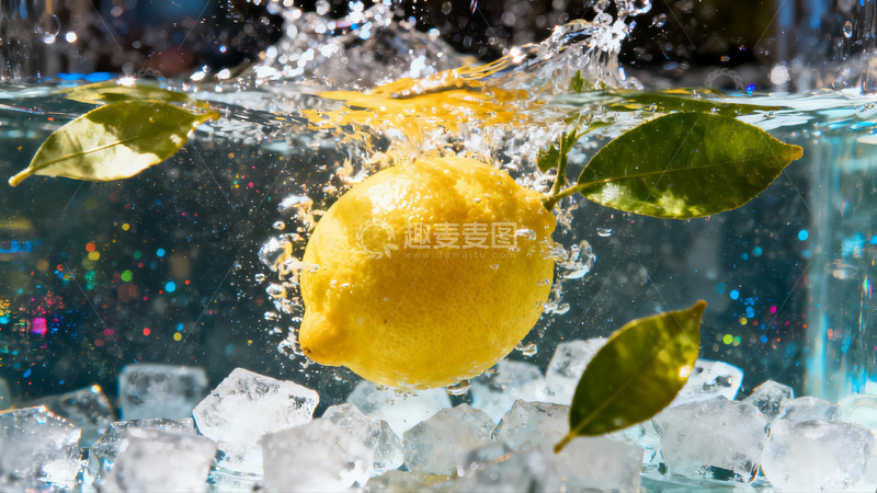 高清大图下载【趣麦麦图】柠檬浸泡在水中