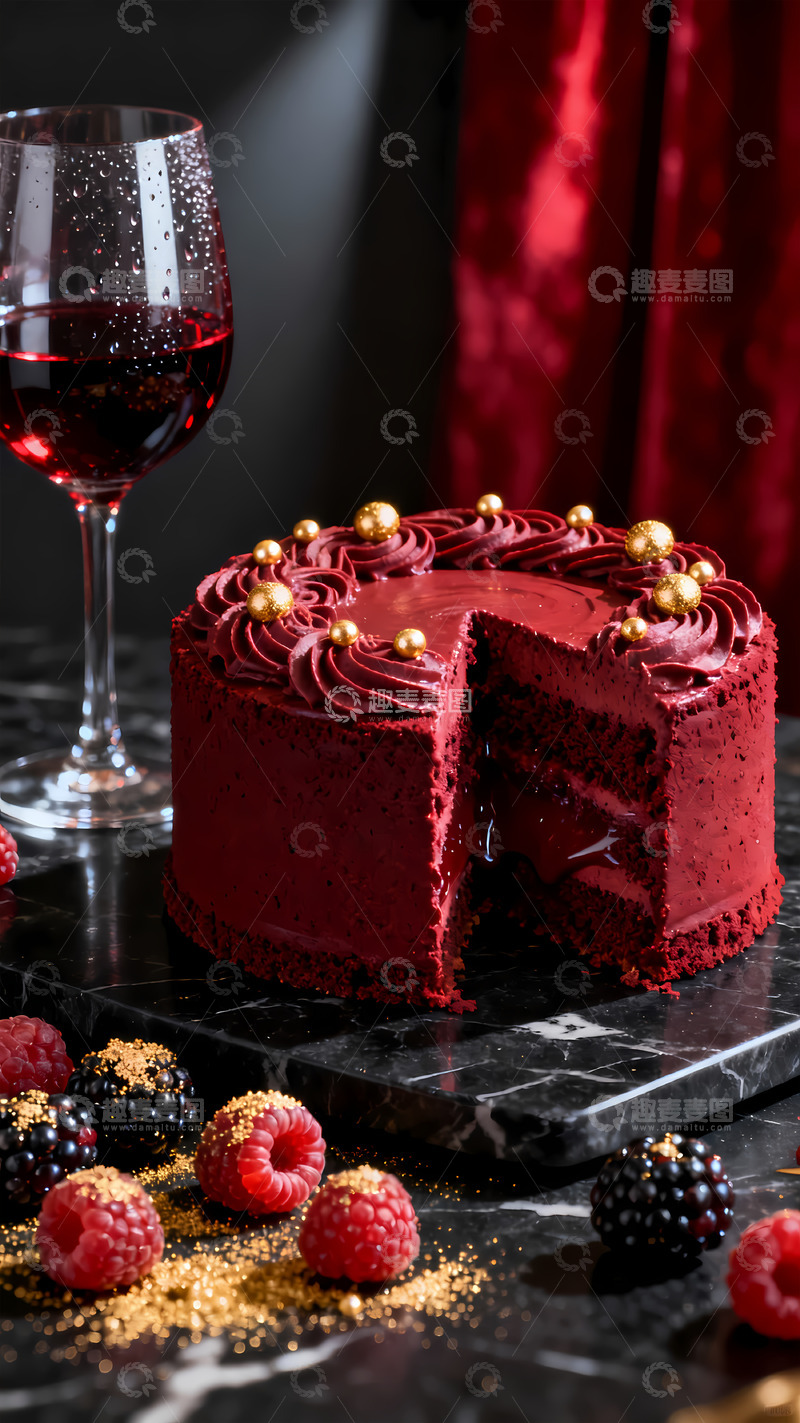 高清大图下载【趣麦麦图】红丝绒蛋糕美食摄影