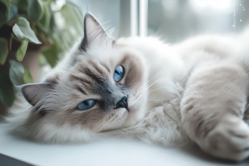 睡觉的白色猫咪