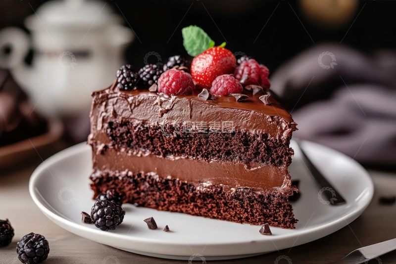 高清大图下载【趣麦麦图】巧克力夹心奶油蛋糕