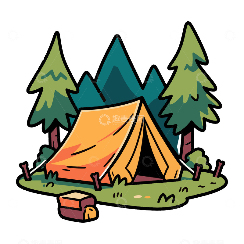 源文件下载【趣麦麦图】野外露营野营