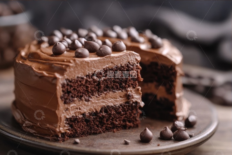 高清大图下载【趣麦麦图】美味巧克力奶油蛋糕