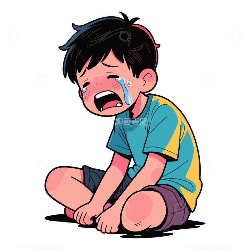 源文件下载【趣麦麦图】-伤心大哭的孩子