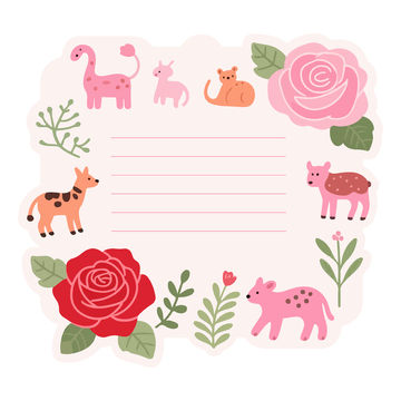 玫瑰花粉色便签2