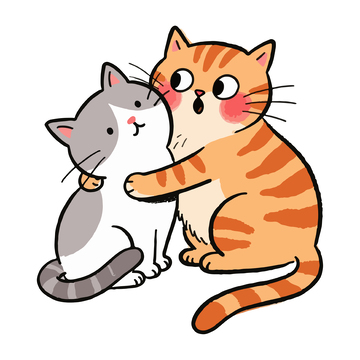 卡通的可爱小猫