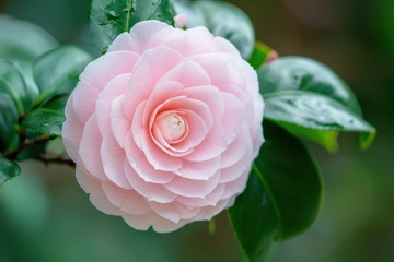 重瓣粉色山茶花