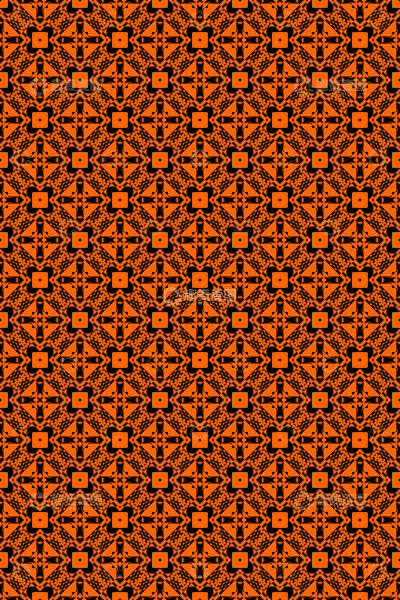 源文件下载【趣麦麦图】大牌风复古几何花型无缝设计87