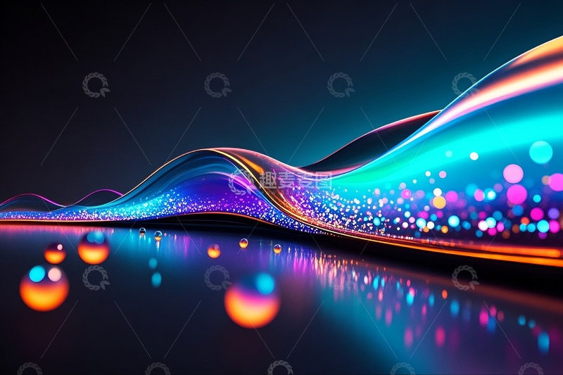 高清大图下载【趣麦麦图】-流动光影抽象背景