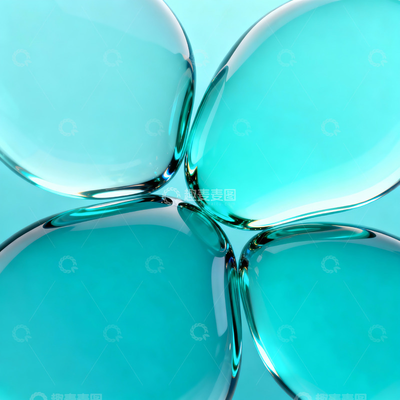 高清大图下载【趣麦麦图】玻璃质感半透明流体