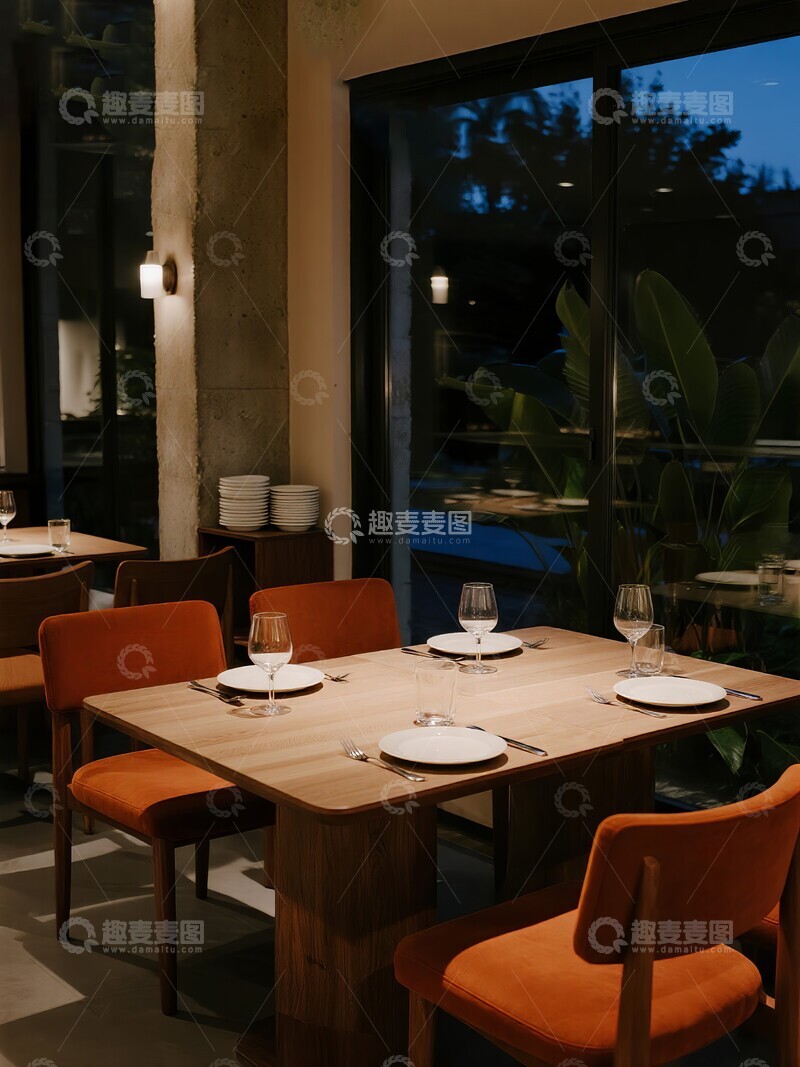 高清大图下载【趣麦麦图】现代餐厅室内用餐环境