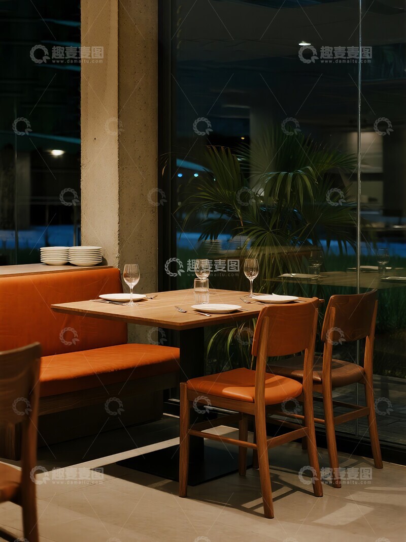 高清大图下载【趣麦麦图】现代餐厅室内餐桌用餐环境