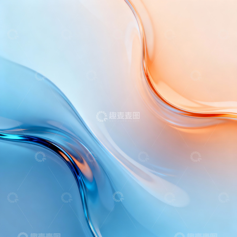 高清大图下载【趣麦麦图】抽象流体彩色玻璃背景