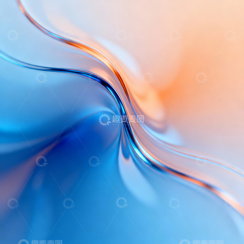 高清大图下载【趣麦麦图】抽象流体彩色玻璃背景