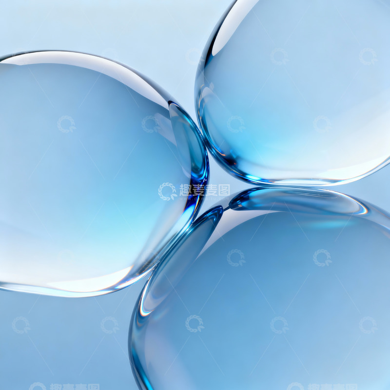 高清大图下载【趣麦麦图】玻璃质感半透明流体