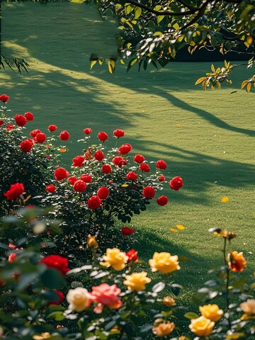 花园中盛开的玫瑰花