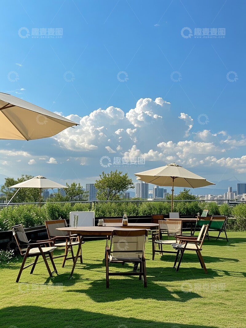 高清大图下载【趣麦麦图】户外遮阳棚下的休闲场景