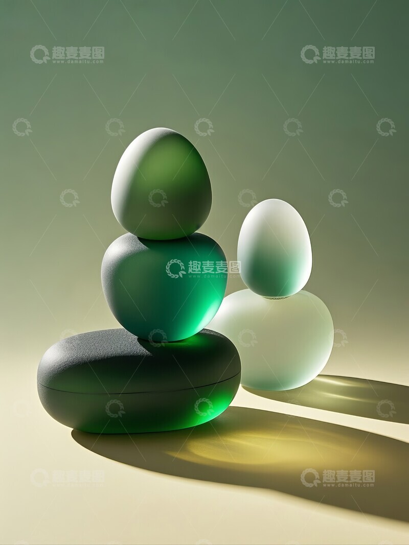 高清大图下载【趣麦麦图】蓝绿色渐变玻璃质感背景