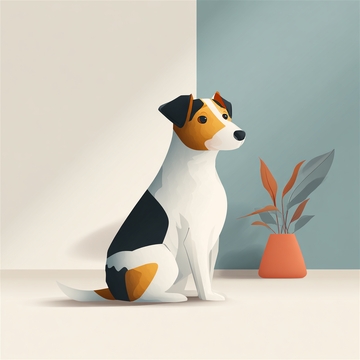 可爱宠物狗温馨插画