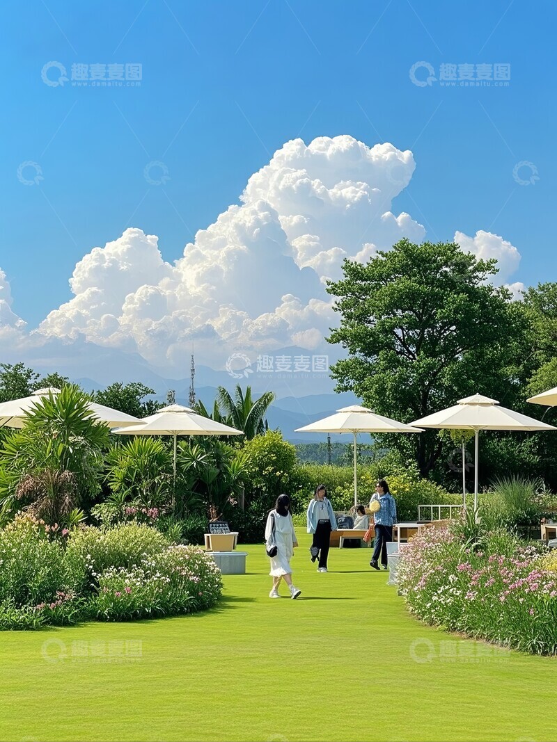 高清大图下载【趣麦麦图】户外草坪休闲区