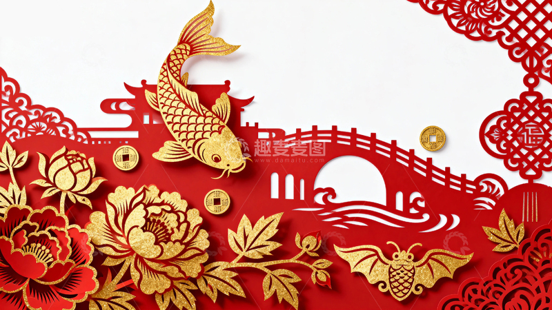 高清大图下载【趣麦麦图】国风节日春节背景14