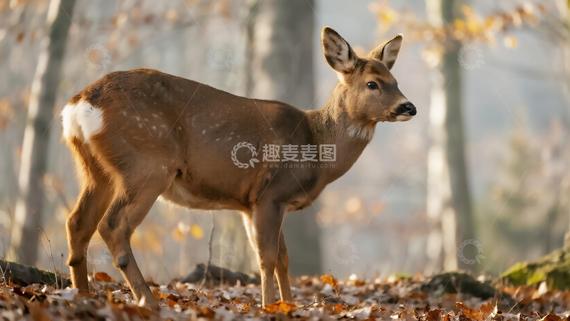 高清大图下载【趣麦麦图】树林里面的傻狍子