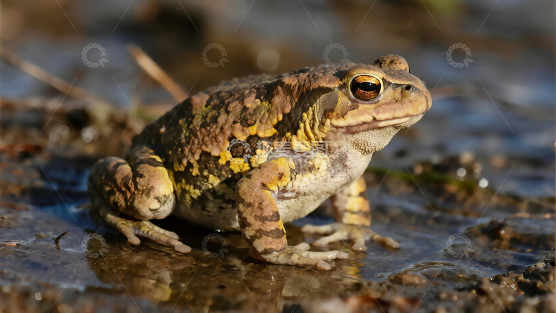 高清大图下载【趣麦麦图】河水边蟾蜍摄影