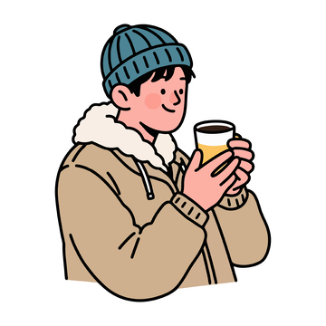 冬季男生人物插画