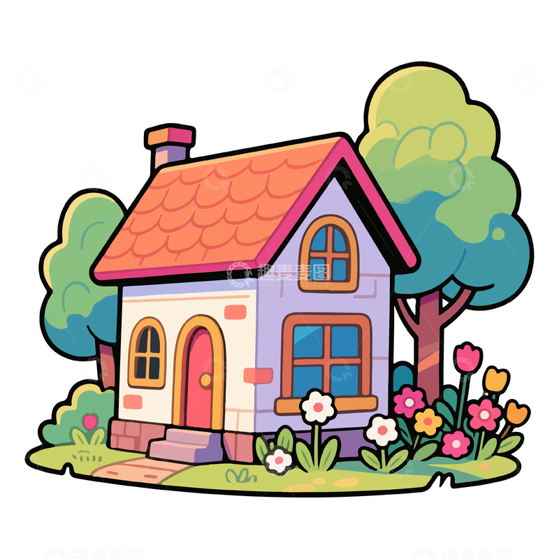 源文件下载【趣麦麦图】卡通可爱小房子