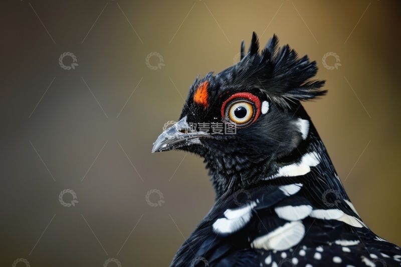 高清大图下载【趣麦麦图】一只黑色的山鸡飞禽