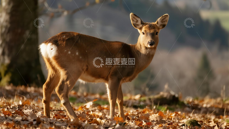 高清大图下载【趣麦麦图】林中傻狍子回眸