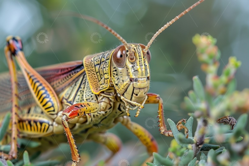 高清大图下载【趣麦麦图】一只蚂蚱特写摄影
